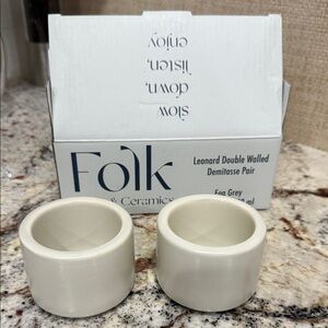 Folk Fog Grey Demitasse Pair